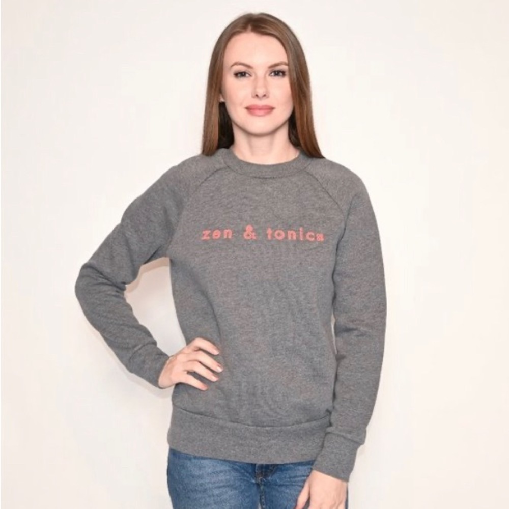 Sweaty Betty Gray Sweatshirt with Pink Text